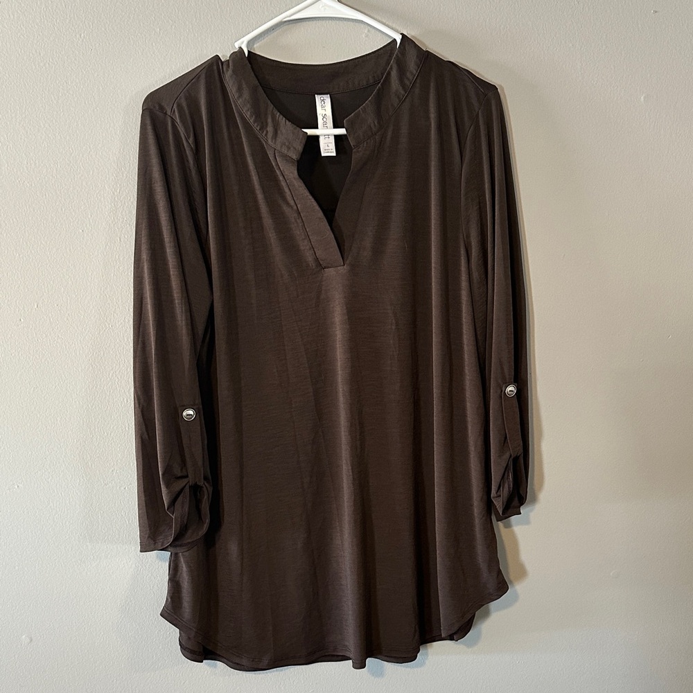 Elegant Brown Women's Tunic Top